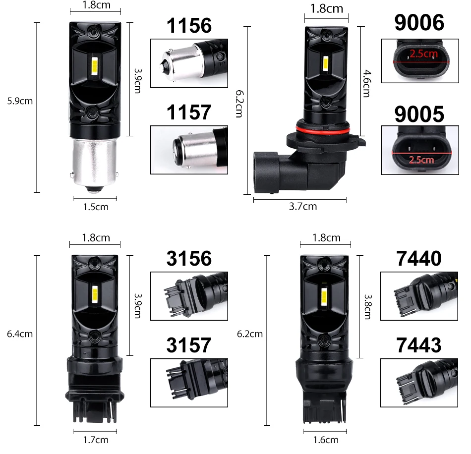 2 шт. H7 1156 1157 BAU15S 7440 7443 3156 3157 H4 9005 9006 H8 H11 H9 H10 9012 H16 P13W PSX26W PY24W PSX24W CSP сигнала туман светильник