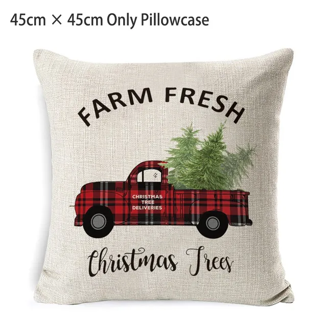 Christmas Pillowcase Cushion Covers 45x45cm Sofa Decoration Gift Letter Print Linen Pillow Cover For Home Xmas Ornament 2021 16