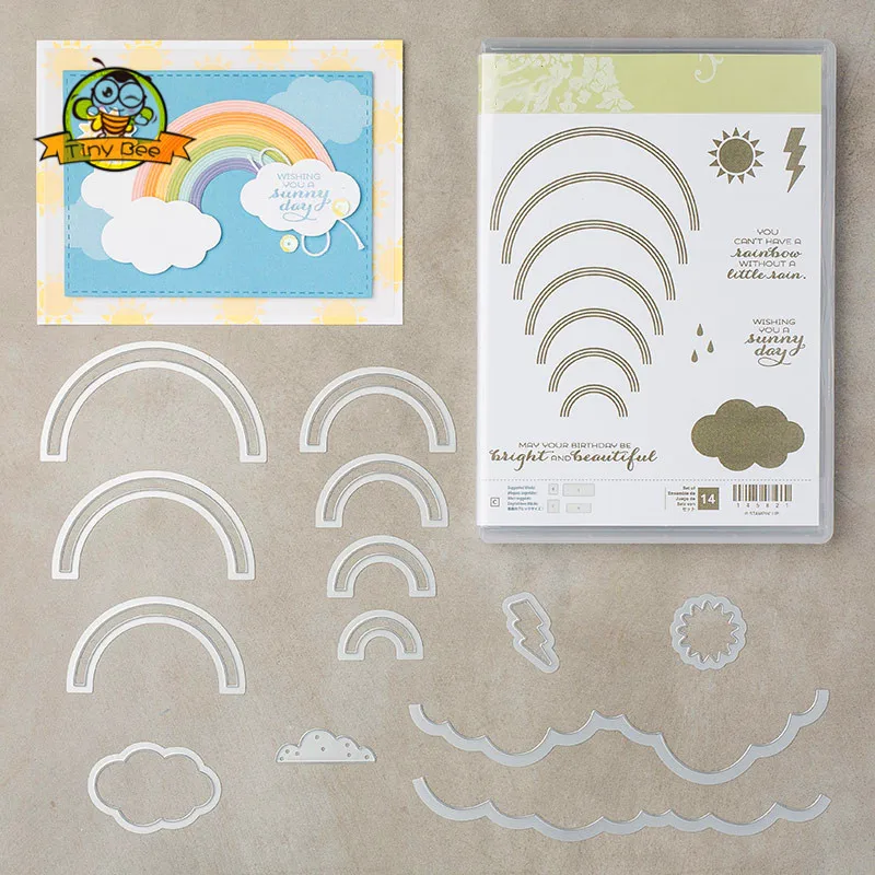

Cutting Dies 2019 Rainbow Cloud Clear Stamp and Dies Sets for Scrapbooking Card Making Metal Cutting Dies and Stamps Set