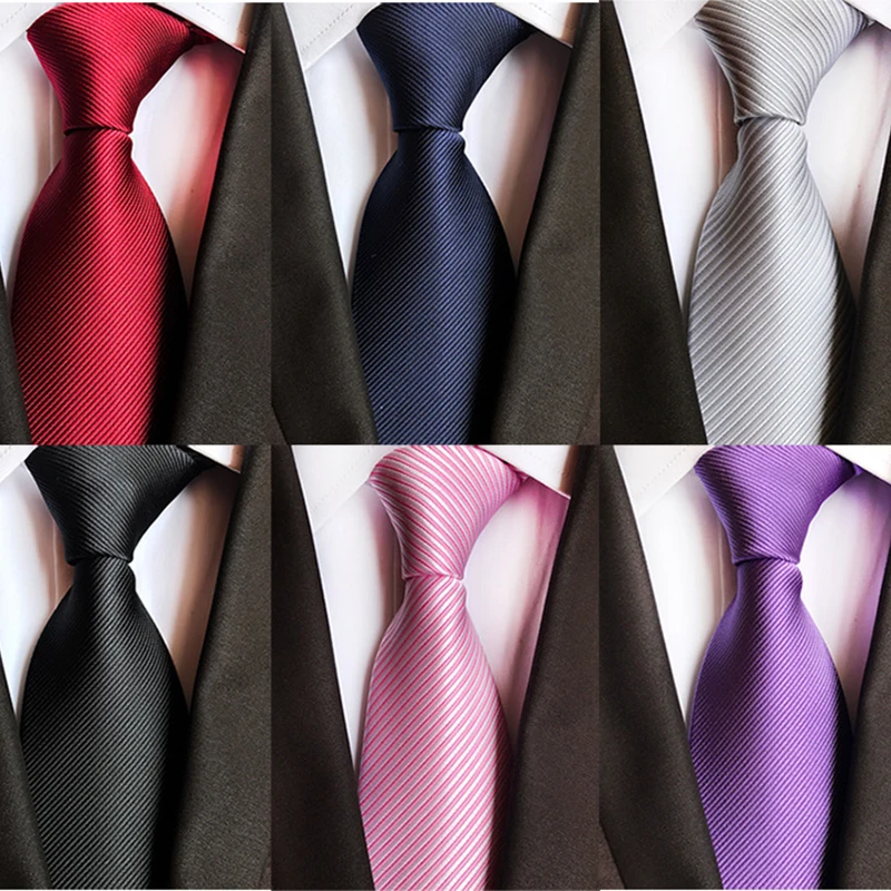 Classic Fashion Silk Tie Plaid Striped Solid Green Orange Red Polka Dot Necktie For Man Business Party Wedding Formal 8cm Ties