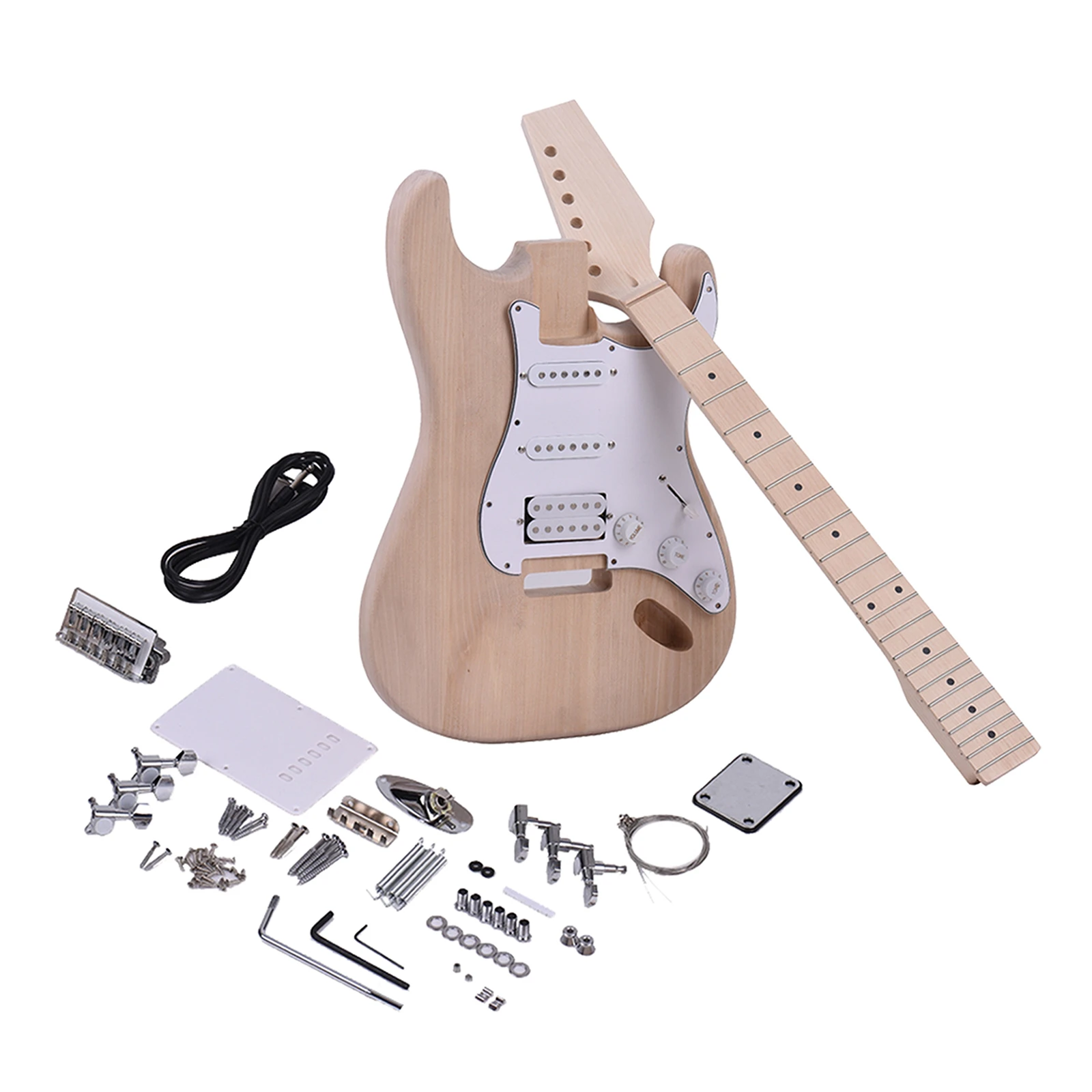 Kit de guitarra eléctrica artesanal de madera, piezas de guitarra, accesorios de guitarra terminar para fiesta escolar en casa|Guitarra eléctrica| -