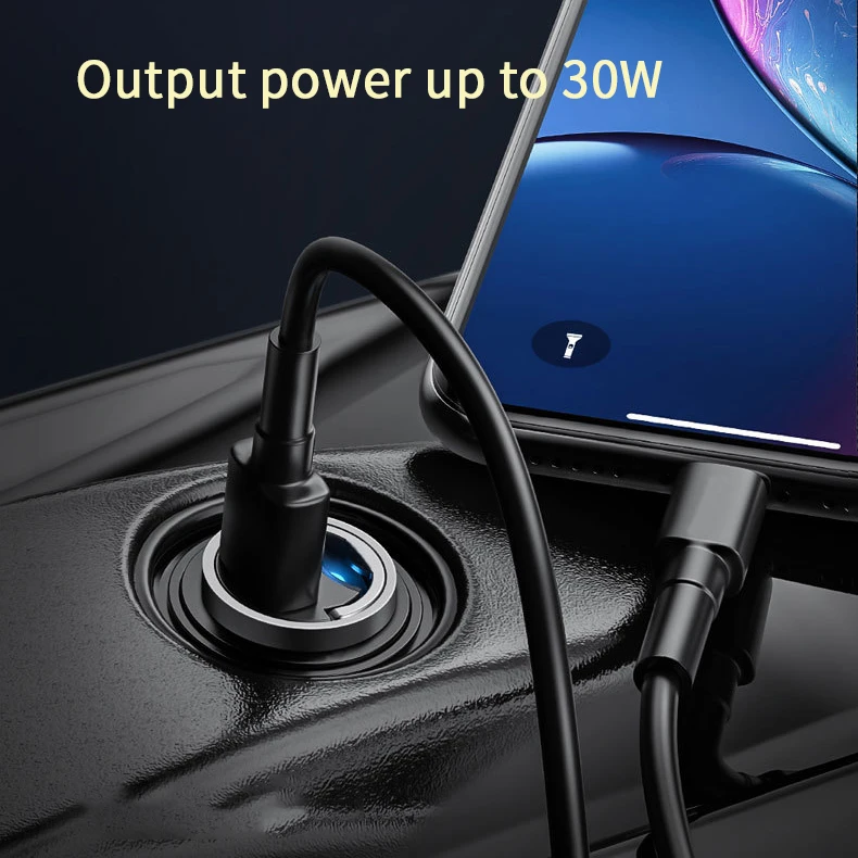 usb c to usb c car charger Kebidu 30W PD Car Charger Dual USB Type C Mobile Phone Charger Metal Car Charging QC3 4.0 Quick Charge For iPhone Huawei Xiaomi usb c for car