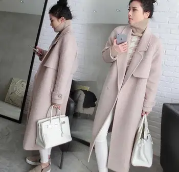 

Korean woolen overcoat women's medium length loose and thin fashion woolen coat women's clothing woolen overcoat women's fashion