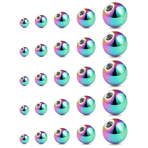 Replacement Balls Externally Threaded Surgical Steel Industrial Barbell Tongue Nipple Belly Button Piercing Rings Parts