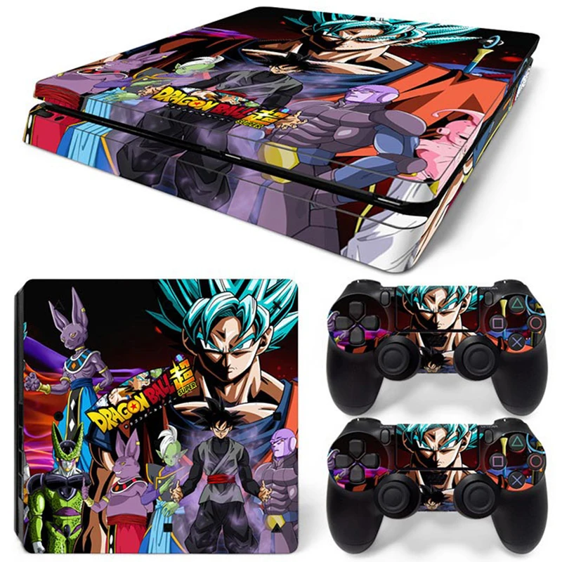 Hot Anime Goku Sticker Cover Wrap Protector Skin For Sony PS4 Slim Console & 2PCS Controller Skin Decal For PS4 Slim 