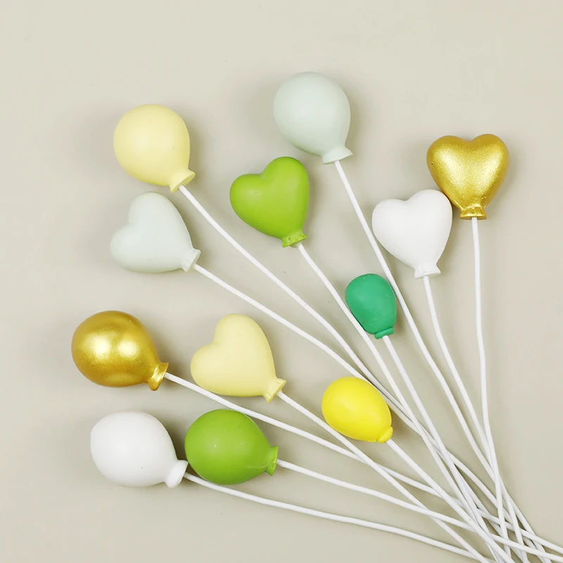 Cake decoration plug-in high-grade gold silver yellow blue purple pink ball love cake furnishings baking round ball Cake Topper cake topper cake toppers cake decorations gold leaf cake decorations