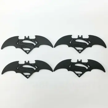 

4pcs Matte Black Metal Batman Vs Superman Logo Emblem Car Badge Decal Sticker