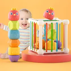 Jouets à empiler Montessori pour bébés de 0 à 12 mois, blocs sensoriels doux, jeux éducatifs pour bébés garçons de 1 an, cadeau 