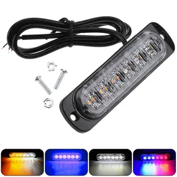 

Car Auto Motorcycle Super Bright 6 LED Strobe Light Flash Emergency Warning Lamp Lights Car Interior Accessories New Wholesale