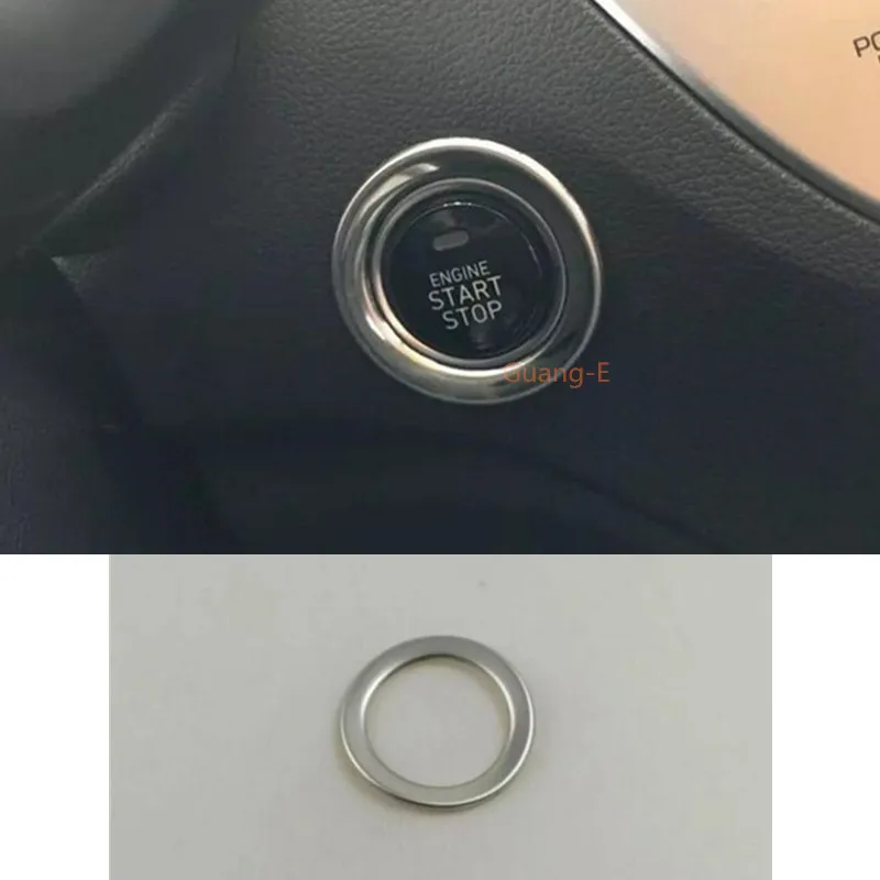 Stainless steel lamp key start engine Engine Start Stop Ignition Key Ring frame for Hyundai Solaris Accent 2017 2018 2019 2020 | Автомобили