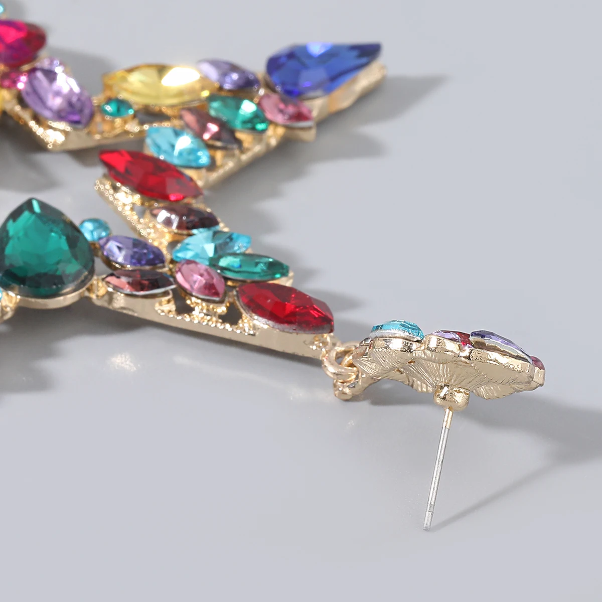 JIJIAWENHUA New Fashion Rhinestone Star Shape Pendant Luxury Women's Earrings Dinner Party Wedding Fashion Jewelry Accessories