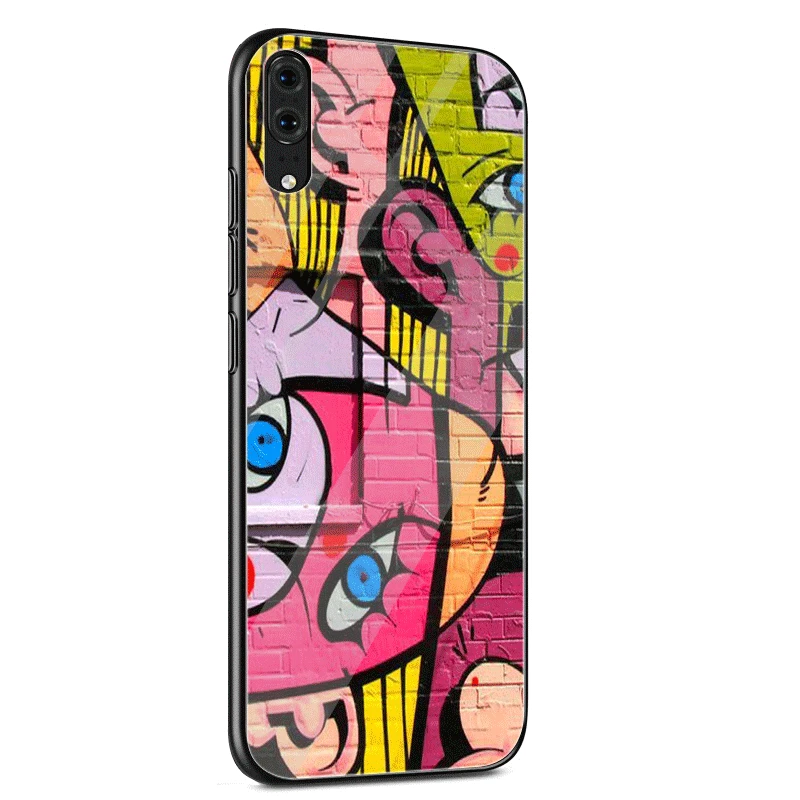 Стеклянный чехол для huawei P30 P20 P10 Y9 Y6 mate 20 Pro Lite P Smart Honor 7A 8X9 10 чехол граффити - Цвет: G3