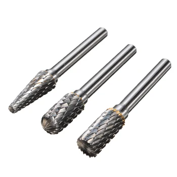 

1Pcs 6mm Shank Tungsten Carbide Rotary Burrs Cutting Die Grinder Bit 1/4" Grinder Carving Cutter Bit Woodworking Rotary Tools