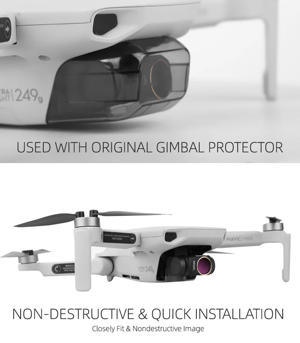 Фильтр DJI Mavic Mini фильтры нейтральной плотности Polar для DJI Mavic Mini аксессуары для камеры поляризационный CPL+ ND8+ ND16