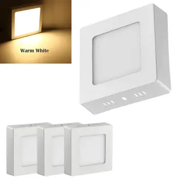 

1pc/2pcs/4pcs 6W LED Surface Mounted Ceiling Down Panel Wall Lighting Natural/Warm White Home Bathroom Lamp Square Round Shape
