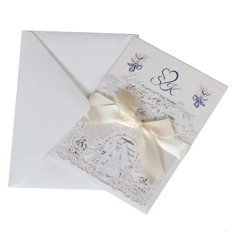  20 Pcs European Style Wedding Invitation Cards with Envelopes Kits Party Supply - 4.00049E+12
