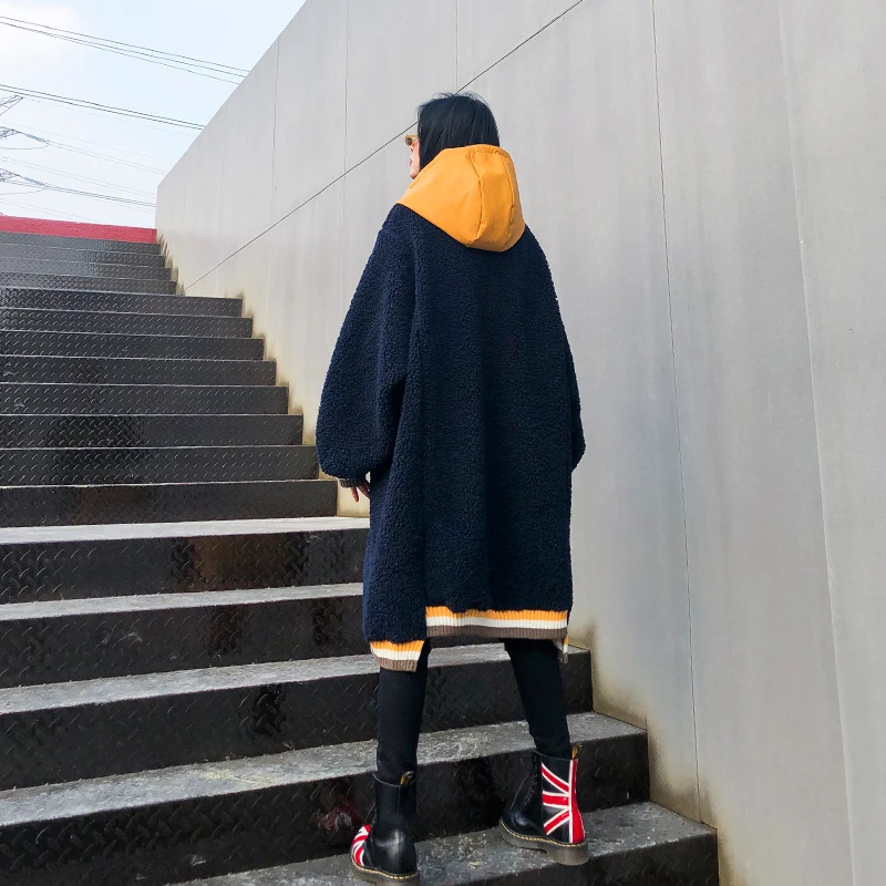 XUXI Lamb Fleece Coat Women Fashion Long Sleeve