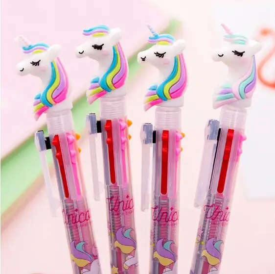 

1PC Unicorn Cartoon 6 Colors Chunky Ballpoint Pen School Office Supply Gift Stationery Papelaria Escolar