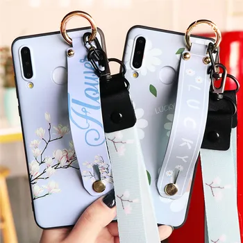 

Wrist Strap Lanyard Flower TPU Case For Funda Huawei P20 Lite P30 P8 P9 P10 Mate 10 20 30 Lite Pro Mini 2017 P Smart 2019 Cover