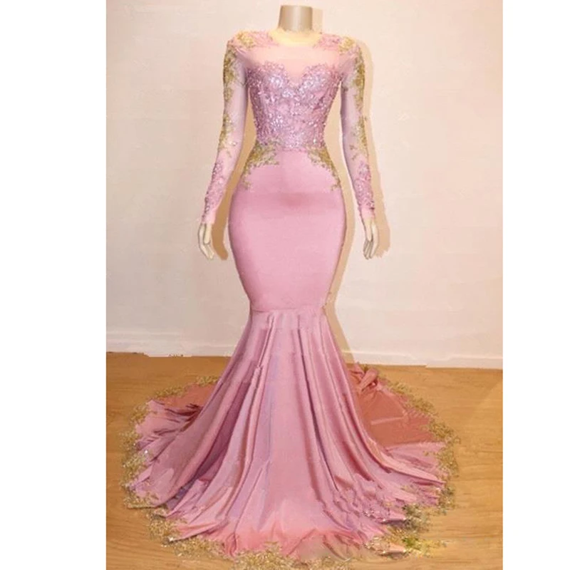 pink and gold mermaid dress