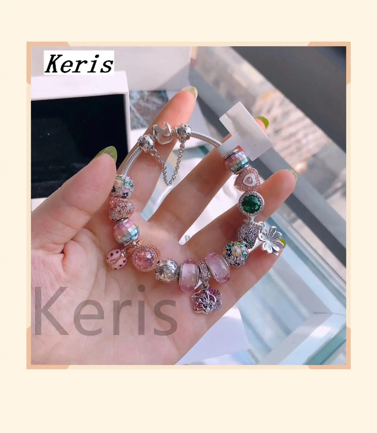 

High Quality 1:1 100%925 Pure Silver Powder Is The First Choice For Girls' Style Beaded Bracelet