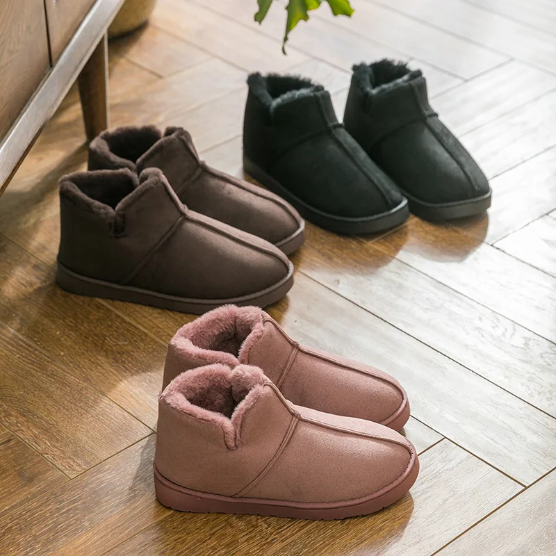 

Cotton Slippers Women's Winter Cover Heel Household Warm plus Velvet Thick Bottomed Indoor Shoes Outer Wear Postpartum Plush Cot