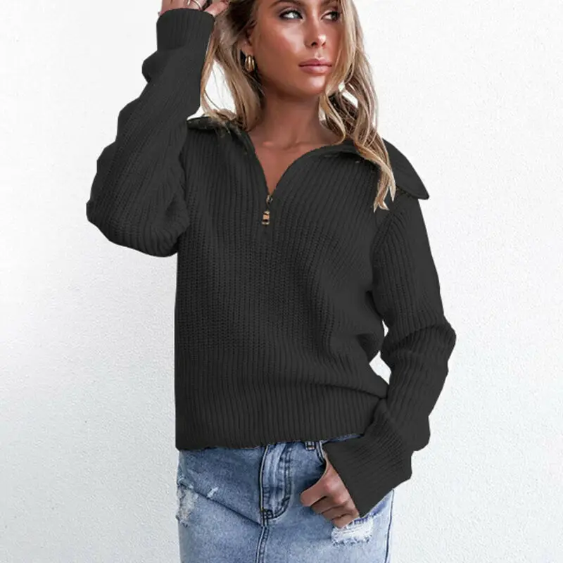 

Womens Cardigan Knitwear Long Sleeve Tops Sweater V-Neck Pullover Loose Pullover