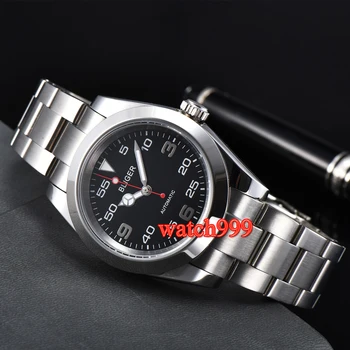 

40mm BLIGER Sapphire crystal Red hand Date Luminous Automatic mens Watch steel bracelet men Mechanical watches
