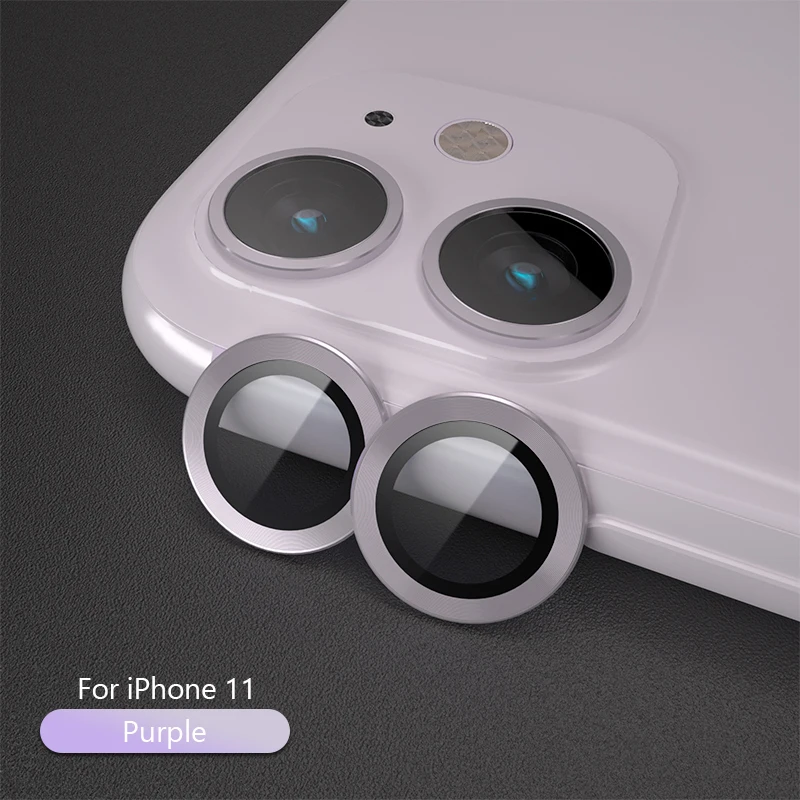 Yesido роскошный протектор объектива камеры для iPhone 11 Pro Max закаленное стекло+ металлический задний объектив защитное кольцо для экрана для iPhone11 pro - Цвет: Purple