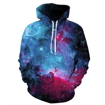 

European and American Popular Hot Starry Series 3D Digital Print Hoodie HOB-AA05 Casual Full Regular Loose Thin Polyester O-neck
