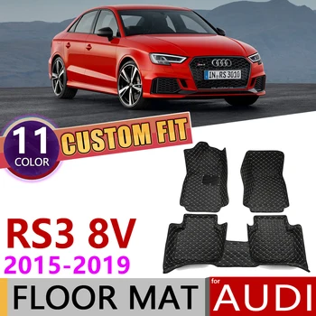 

Custom Car Leather Floor Mats for Audi RS3 RS 3 8V 2015~2019 5 Seats Waterprool Auto Foot Pad Carpet Accessories 2016 2017 2018