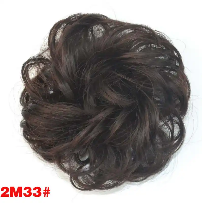 Natural Curly Messy Bun Hair Piece Scrunchie Real Human Look Hair