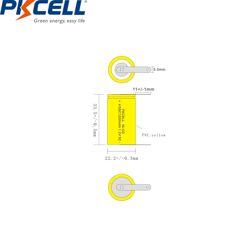 2/6/8/12 шт PKCELL 4/5SC 1200 мАч 1,2 аккумуляторы Ni-CD Ni Перезаряжаемые Батарея 4/5 SC подводная лодка C батареи с сварки вкладки для электрических инструментов