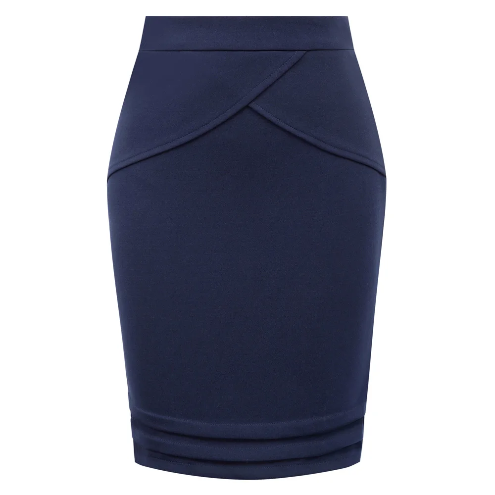 

office skirts Womens Sides Split fit slim Pencil Skirt Pleated Front Hips-Wrapped Stretchy solid high waist sexy mini OL skirt