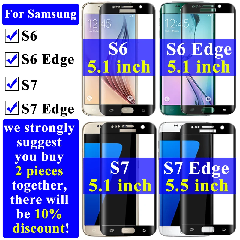 3D Защитное стекло для samsung Galaxy S7 Edge Защитная пленка для экрана S 7 защитная пленка для экрана S6 Armor Samsyng 6 S7edge Ed