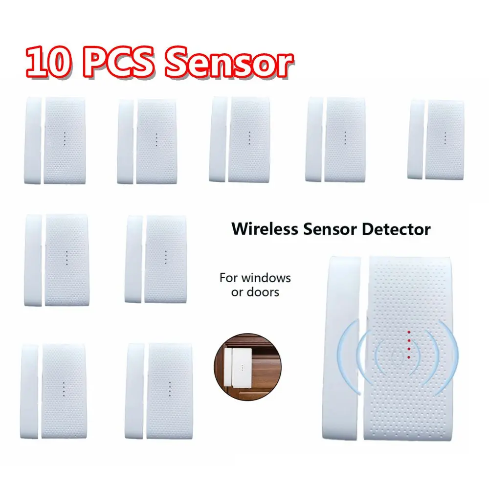 10 шт. 433 МГц беспроводной датчик окна двери инфракрасный детектор внутренней безопасности сигнализация наборы GSM детектор - Цвет: 10 Pcs