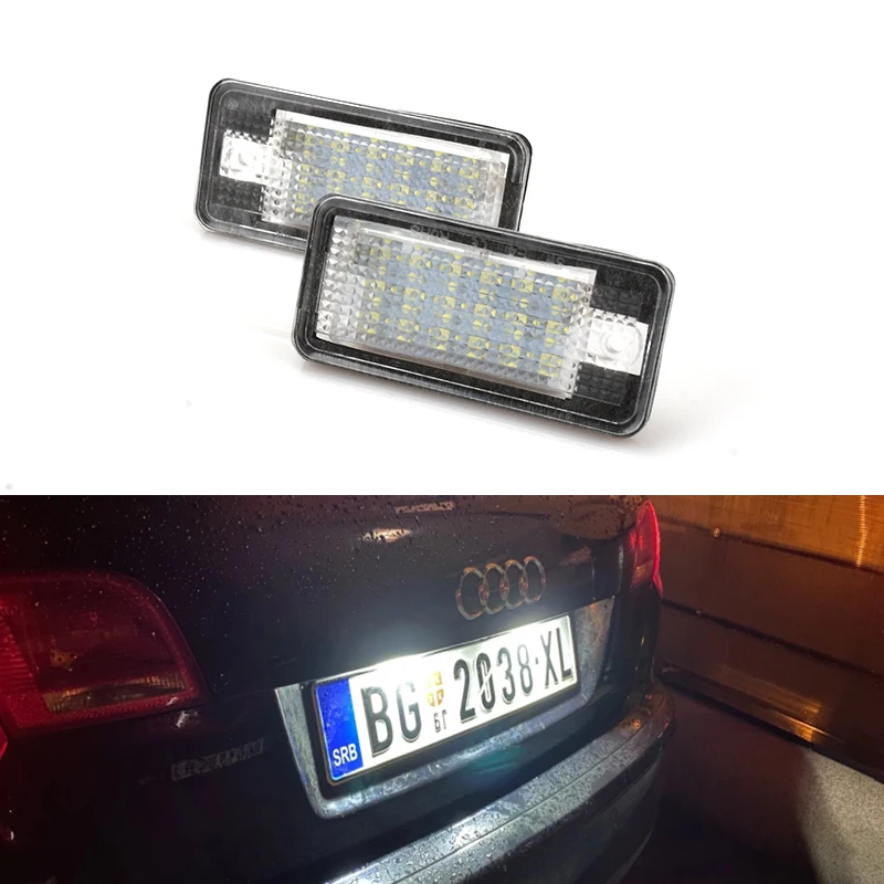 2PCS Auto Canbus Car LED Number License Plate Light 12V For Audi