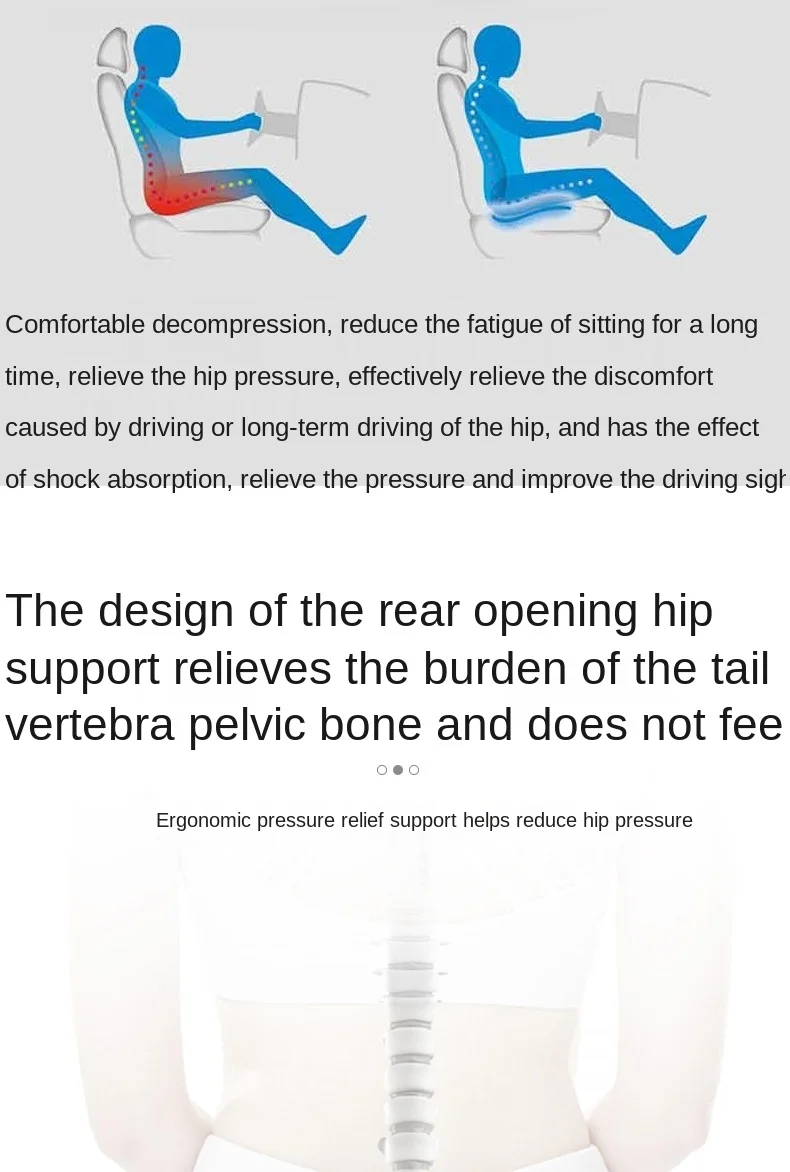 Cushion Non-Slip Orthopedic Memory Foam Coccyx Cushion for Tailbone Sciatica back Pain relief Comfort Office Chair Car Seat