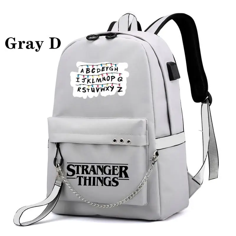 Gray D Тканевый рюкзак для девочек, школьные сумки для студентов колледжа, рюкзак для ноутбука, рюкзак для отдыха на цепочке, рюкзак для путешествий - Цвет: Gray D