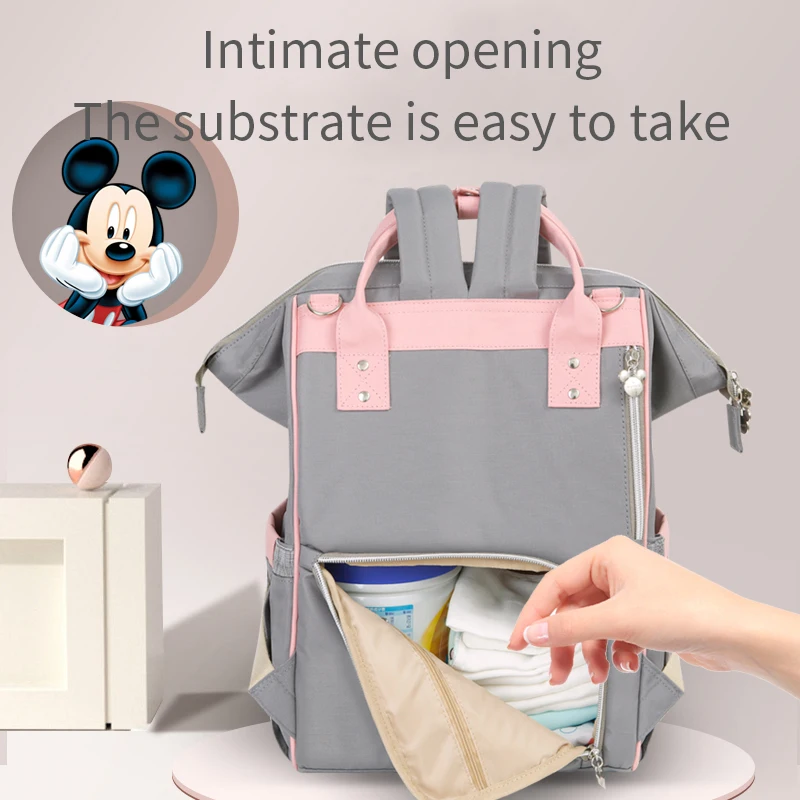 Disney Usb Baby Diaper Bag Mickey Minnie Backpack In Diaper Bag Mummy Maternity Nappy Bag Baby Carriage Multifunctional Bags New