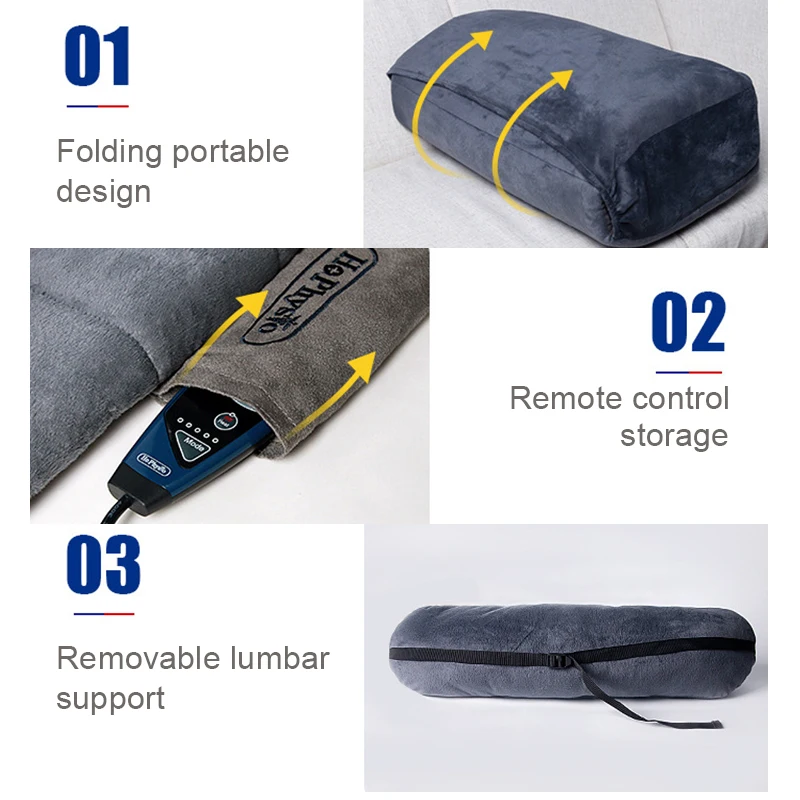 Электрический массажный матрас с инфракрасным подогревом вибрационная подушка