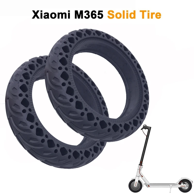 2Pcs Rubber Solid Tire for Xiaomi Mijia M365/Ninebot 8.5 Inch Electric Scooter Shock Absorber Damping Tyre (Black) | Автомобили и
