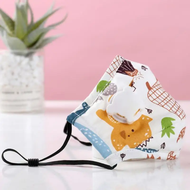 

2020 Hot Sale PM2.5 Children Mask Cartoon Dinosaur Printing Cotton Washable Reusable Anti Fog Dust Mask Fits 2-10 Years Old Kids