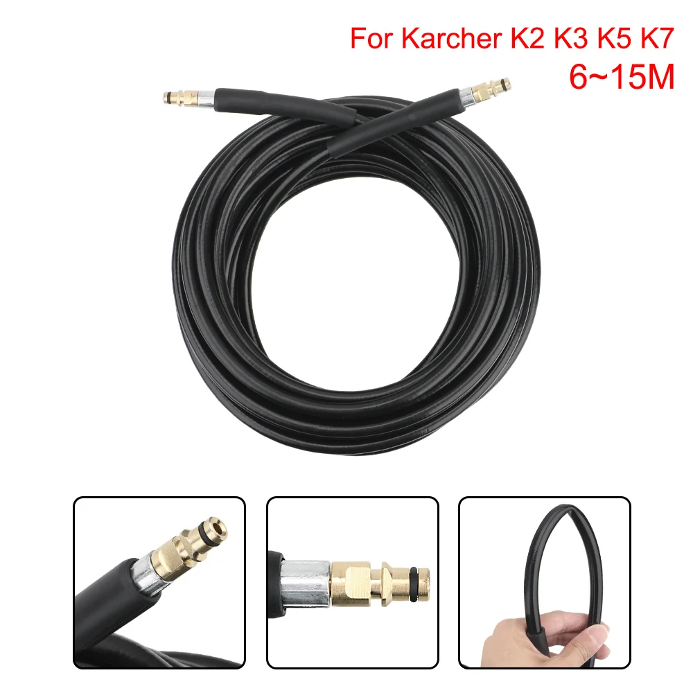 Nozzles For Karcher Serie K Water Hose High Pressure Gun Cleaner Tube 6/10/15meter Car Washer Motorcycle Cleaning Pipe Extension 3