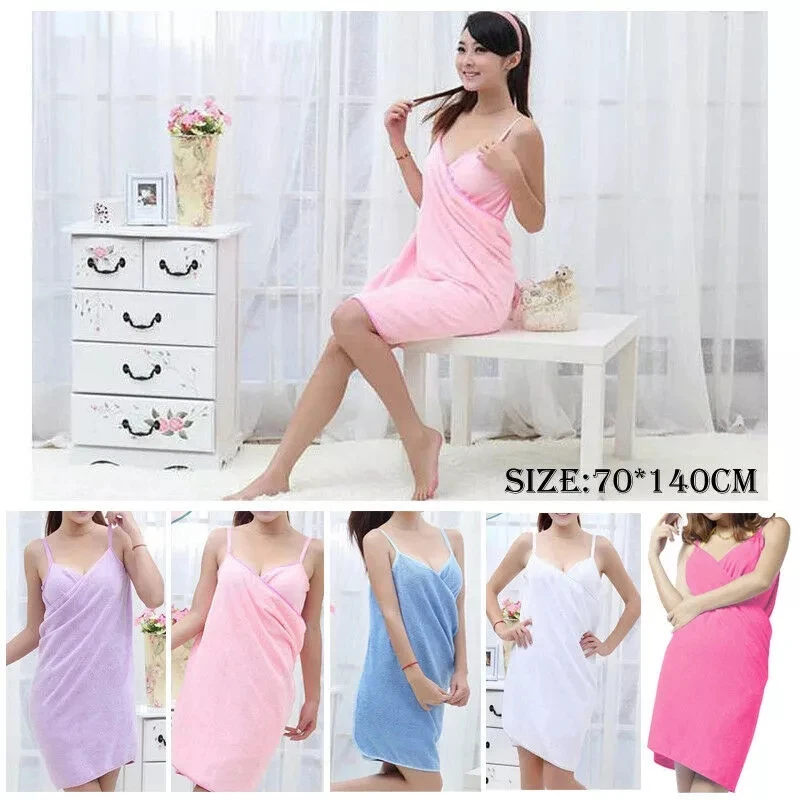 New Bath Towels Fashion Lady Girls Wearable Fast Drying Magic Bath Towel Beach Spa Bathrobes Robes Dress 5 Colors