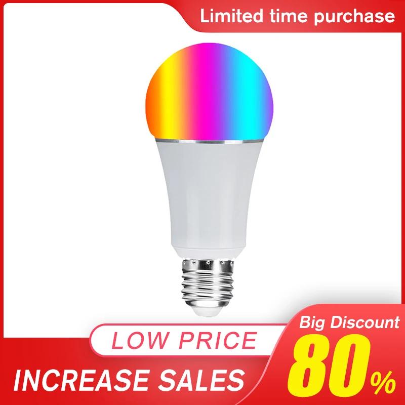 

7W E27 WiFi Smart LED Light Bulb 5050 22LED APP Voice Group Control Dimmable RGBW LED Bulb Work With Alexa Google Home Timing