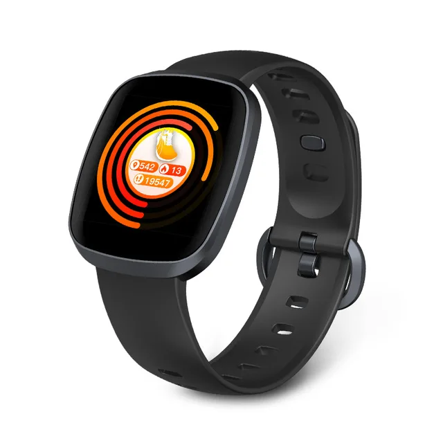 Смарт-часы для мужчин, кровяное давление, водонепроницаемые, умные часы для женщин, монитор сердечного ритма, фитнес-трекер, спортивные часы для Android ios - Цвет: Black