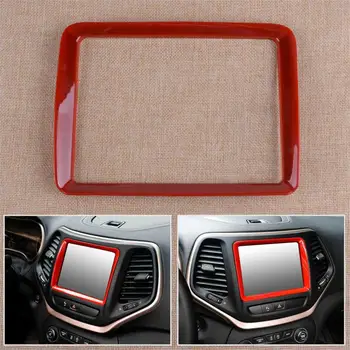 

CITALL Car Red ABS Interior Navigation Cover Trim Frame Fit for Jeep Cherokee 2014 2015 2016 2017 2018