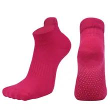 Женские носки для йоги, высококачественные дышащие нескользящие спортивные носки, чулочно-носочные изделия из чесаного хлопка и спандекса
