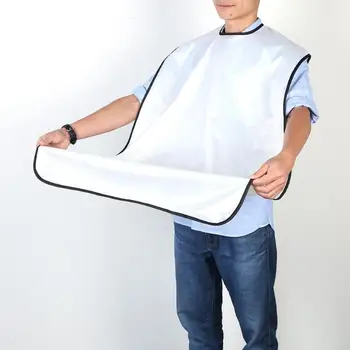 

Man Beard Bib Trimming Apron Translucent Polyester Whisker Cutting Cape Shaving Cloth with Suction Cup Hooks